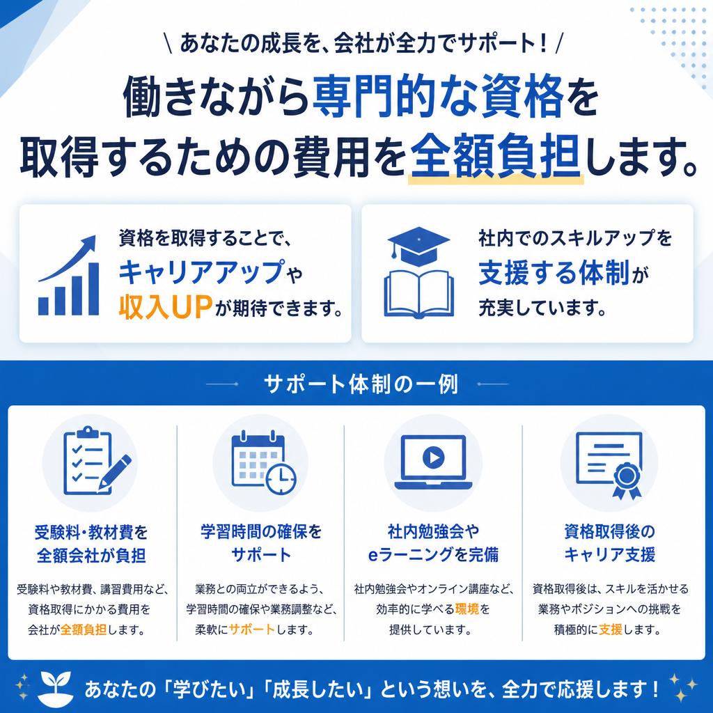 資格取得支援でスキルアップ