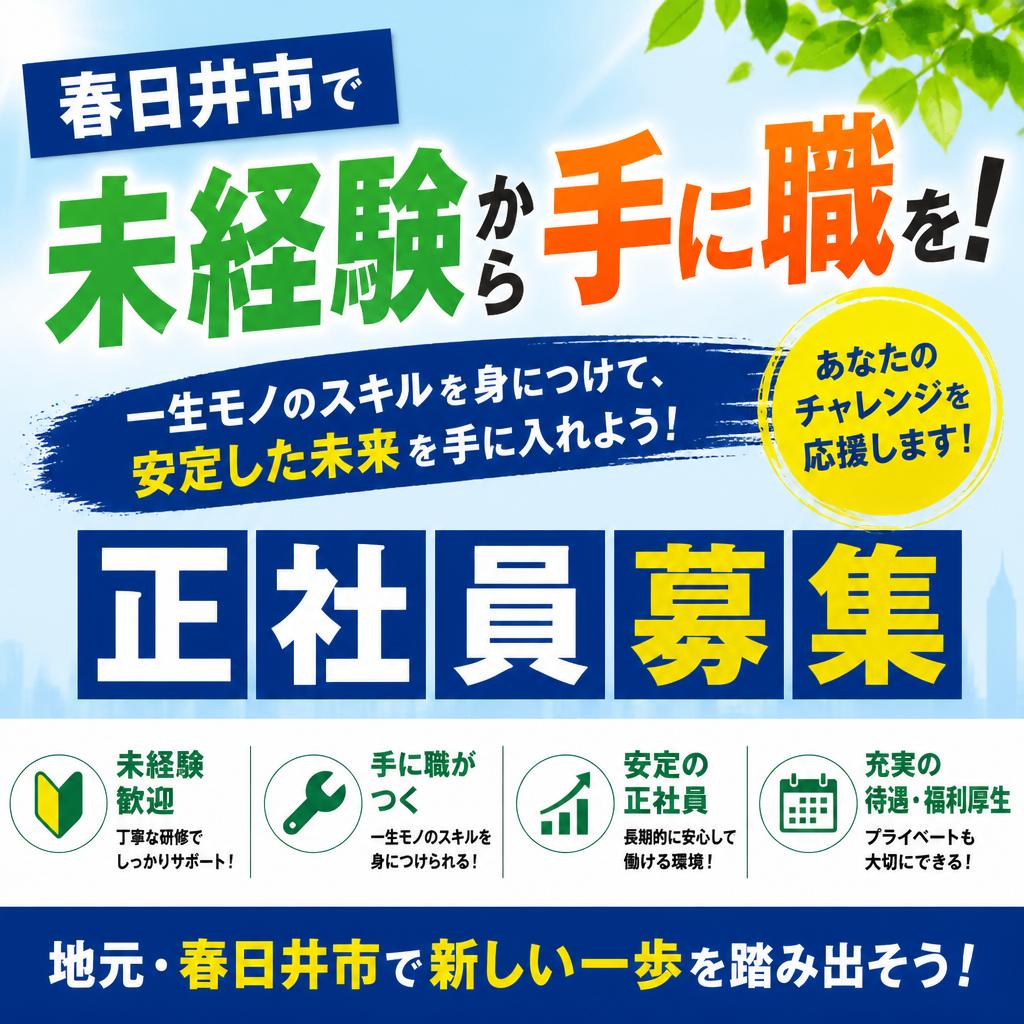 春日井市で未経験から手に職を！正社員募集のチャンス