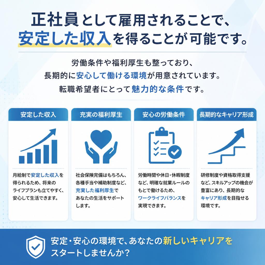 正社員としての安定した雇用形態